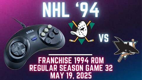 NHL '94 Franchise League (1994) - Ducks (TJ) at Sharks (Len) {Genesis} - Game 32