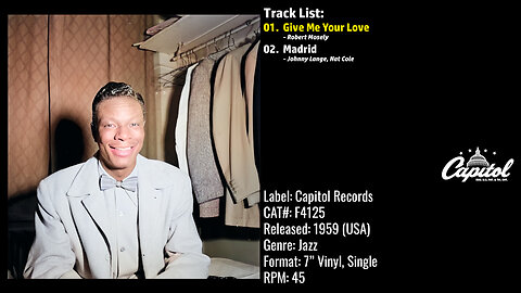Nat "King" Cole – Give Me Your Love (Full Record) – 1959 – CAT.# F4125