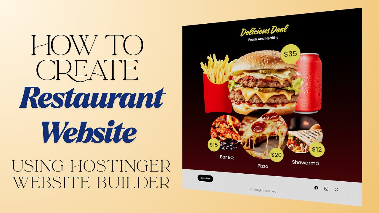 How to create a restaurant landing page using Hostinger Website Builder