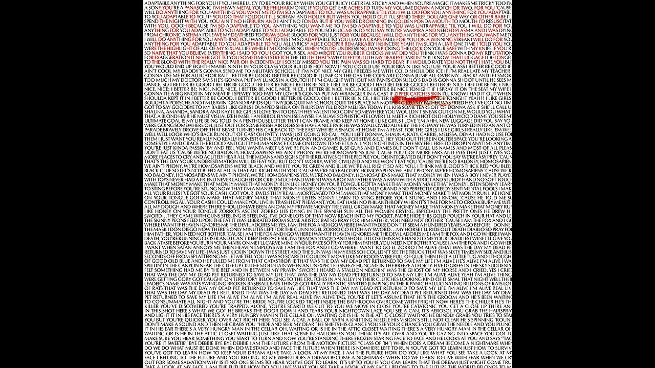 Zipper Catches Skin ~ Alice Cooper
