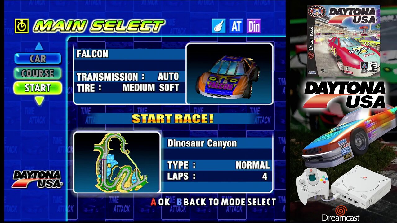 Daytona USA (Sega Dreamcast) - Time Attack: Dinosaur Canyon