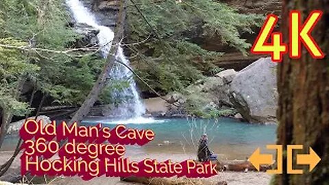Old Mans Cave 360 degree Hocking Hills State park Ohio 4k