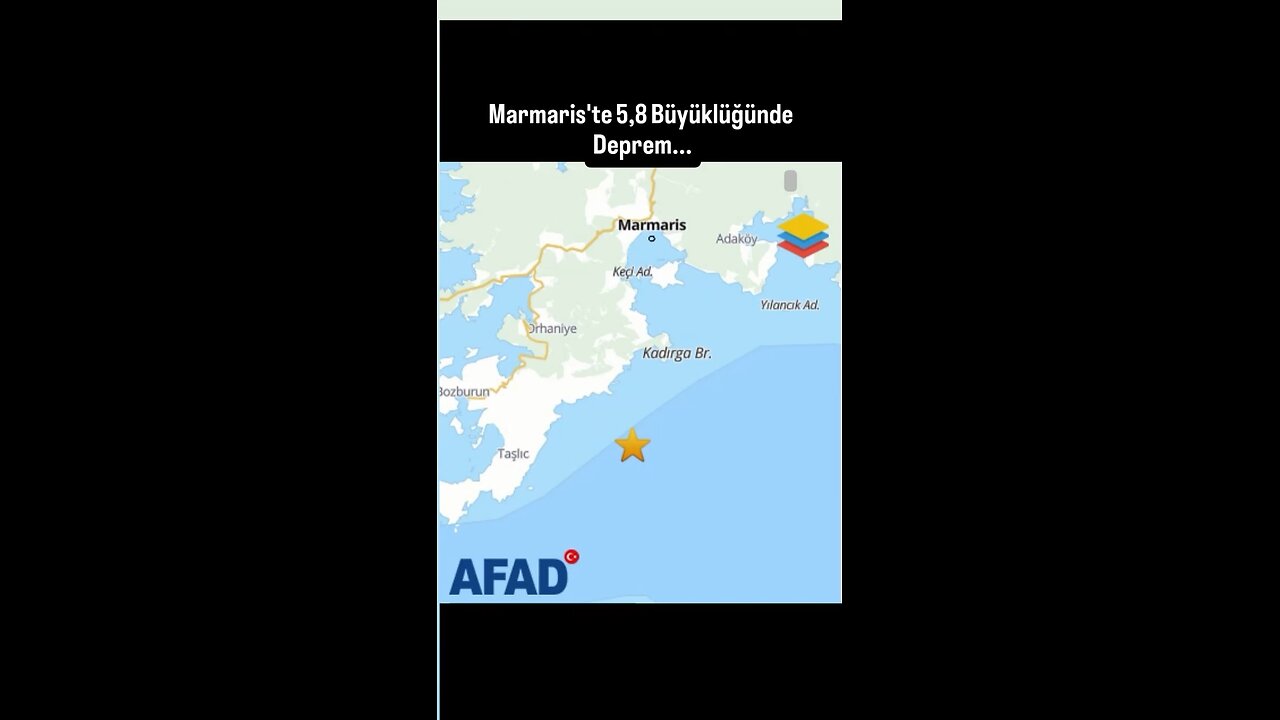 Marmaris'te 5.8 büyüklüğünde deprem meydana geldi...