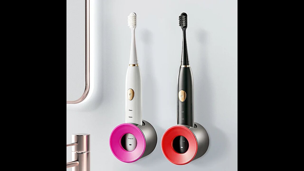 Wall Mounted Toothbrush Holder, with Minimalist Design, Turbine Convection Ventilation (2 Packs)