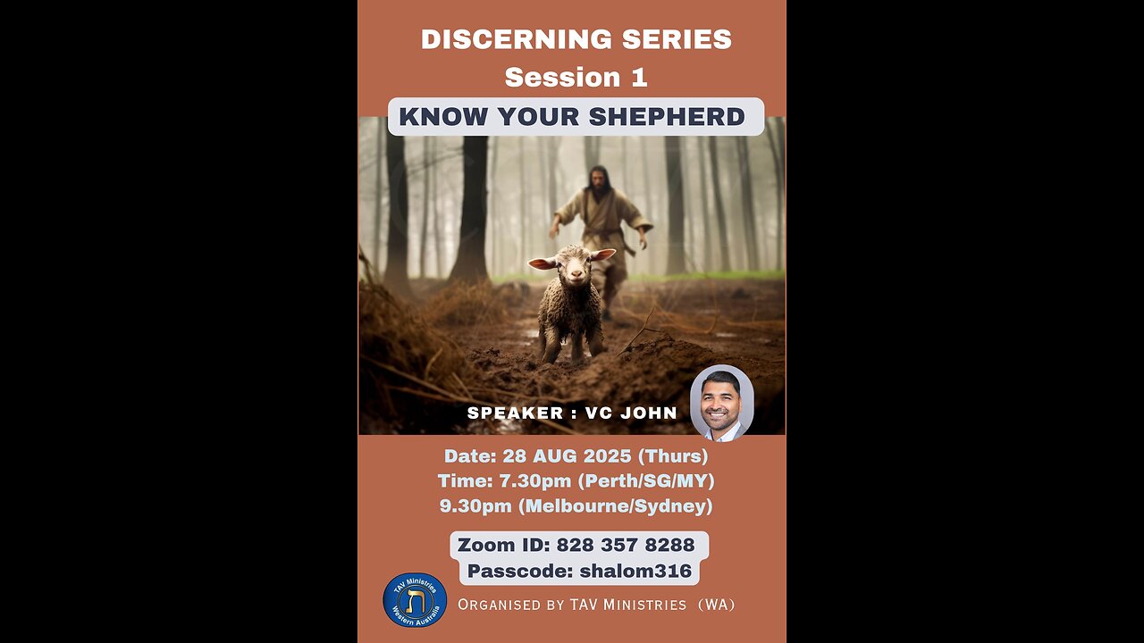 Discerning series Session 1 - Know your Shepherd, Hint: My sheep hear my voice.