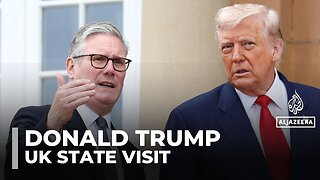 US President Trump arrives in the UK for unprecedented second state visit