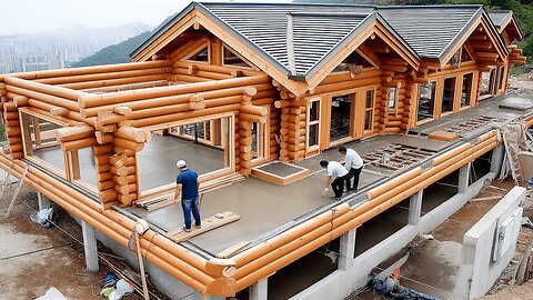 Man Builds Amazing Wooden Mansion in Mountain | Start to Finish by @Carpenter_AnXu