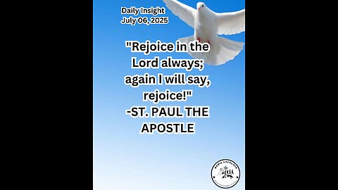 Daily Insight July 06, 2025 #faith #Saints #Insight
