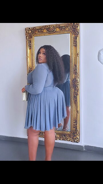 Viscose Blend Mini Dress – Long Sleeve, A-Line Cut🩵