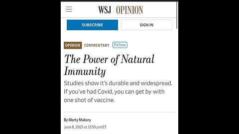 The Power of Natural Immunity