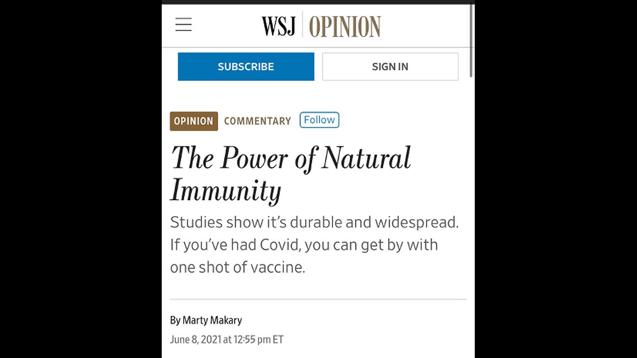 The Power of Natural Immunity