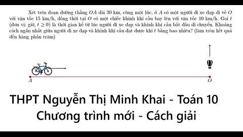 THPT Nguyễn Thị Minh Khai: Toán 10: Xét trên đoạn đường thẳng OA dài 30 km, cùng một lúc, ở A có