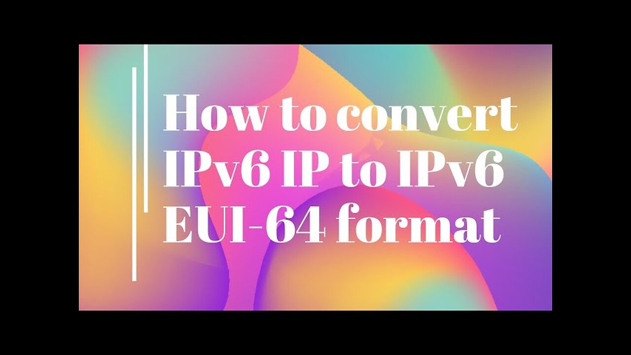 How to Convert IPv6 Address to IPv6 EUI-64 Format