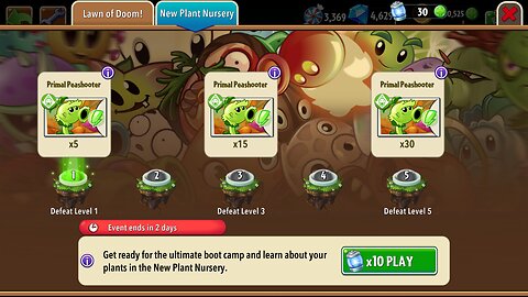 Plants vs Zombies 2 - Plant Nursery - Primal Peashooter - November 2025