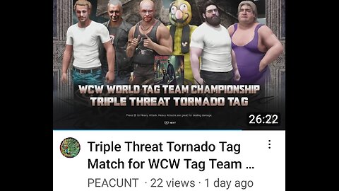 Triple Threat Tornado Tag Match for WCW Tag Team...