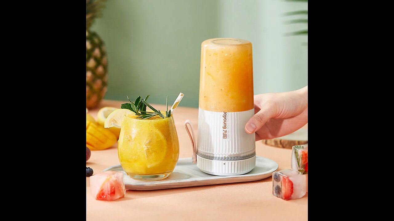 2-in-1 Portable Cordless Electric Blender, with 300ml Cup & Powerful One-Touch Blending