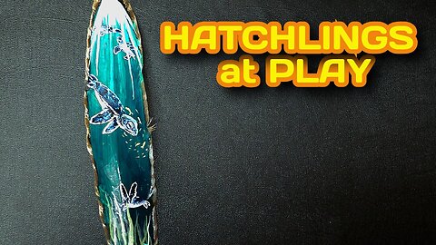Hatchlings at Play {Feather Painting of Baby Sea Turtles}