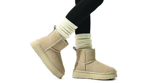 Chic and Cozy: Must-Have Suede Platform Mini Boots with Fuzzy Fur Lining for Winter Bliss.