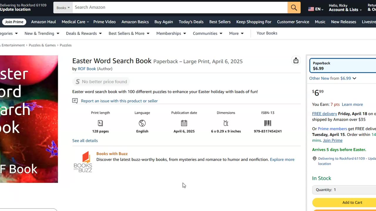Easter Word Search Book