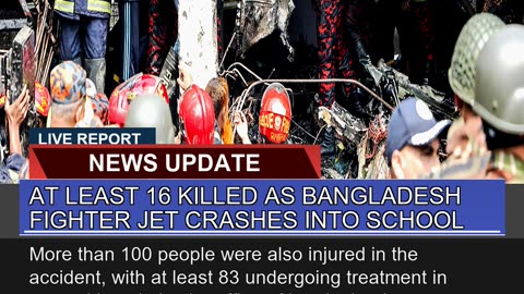At Least Killed as Bangladesh Fighter Jet Crash