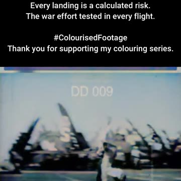 dangerous Descent US Navy Corsair Drops Rocket on Carrier Deck #ColourisedHistory