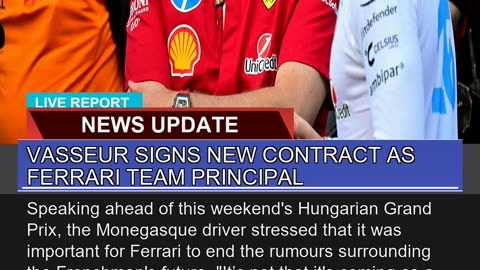 Vasseur Signs New Contract as Ferrari Team Princip