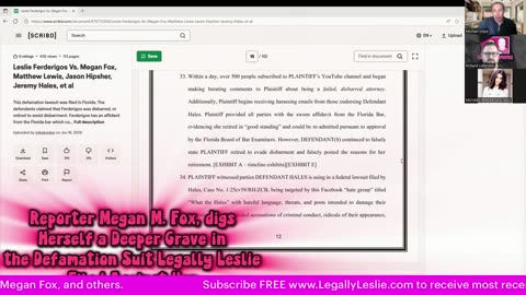 Reporter Megan M. Fox, Digs Deeper Grave in Legally Leslie's Defamation Lawsuit Against Her