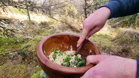 Menwiththepot Steak with chimichurri sauce, served with crunchy toasted bread ASMR cooking