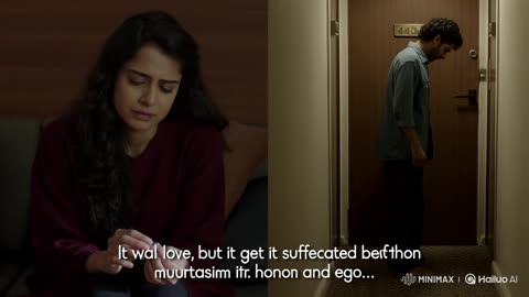 Meerab alone, looking at her ring; Murtasim touching the door, wanting to knock but walking away.