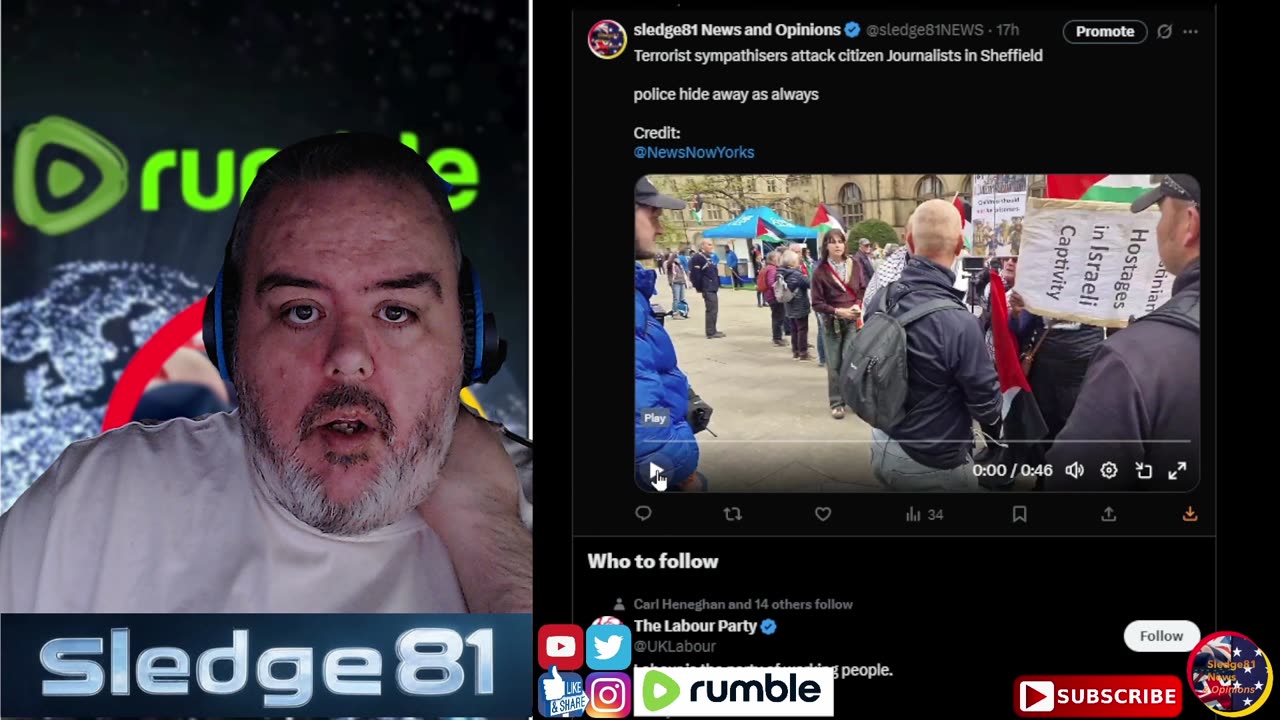 Terrorist Sympathizers attack citizen Journalists in Sheffield