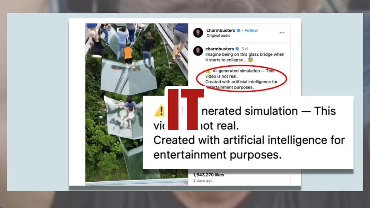 Fact Check: AI Video Shows Glass Bridge Collapsing After Woman Falls And Drops Rock On It