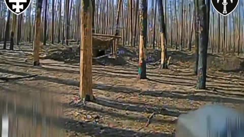 Drone Navigates Forest and Multiple Defensive Barriers to Enter Russian Dugout and Explode