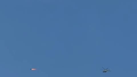 Ukrainian MI-8 Helicopter Tailing Russian Attack Drone