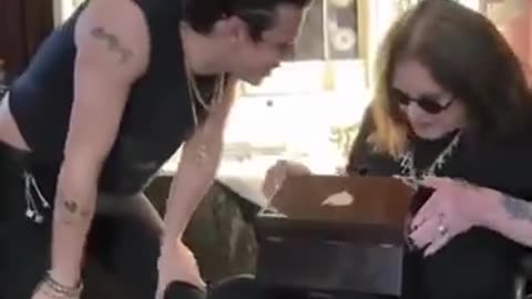 Yungblud gifts Ozzy Osbourne a handmade crucifix backstage at the Black Sabbath legend’s last ever show