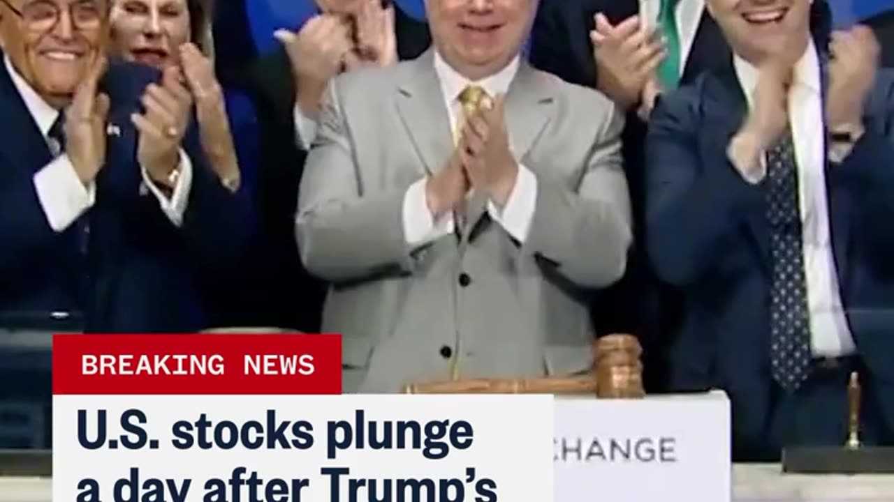 U.S. stocks plunge a day after Trump's tariff announcements.