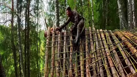Building a DUGOUT in the wild forest witn my dog