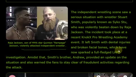 Raja Jackson Attempts To Murder Other Wrestler By Hitting Him 20x While Unconscious