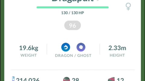 Pokemon Go Evolution - 96% iV Dreepy ➡️ Drakloak ➡️ Dragapult