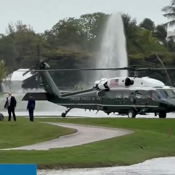 🚨 BADASS❗ Marine One just landed DIRECTLY on Trump Doral golf course
