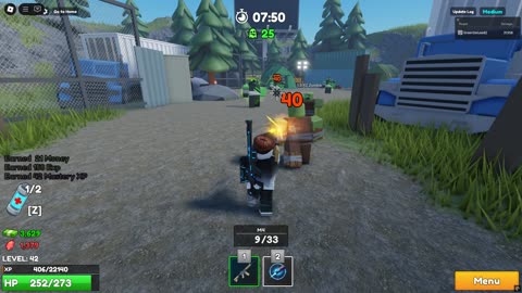 Roblox: Zombie Hunter Broken Highway Medium Gameplay
