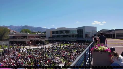 I spotted 16 very fast drones flying over Charlie Kirk Shooting site!!!