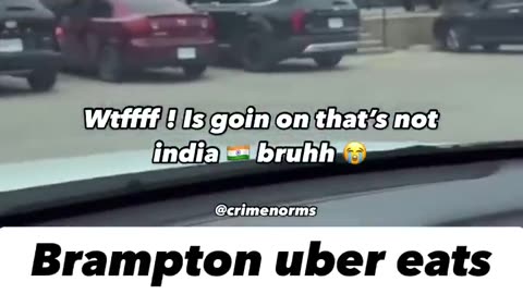 Indian Invader parks in the middle of Brampton parking lot.