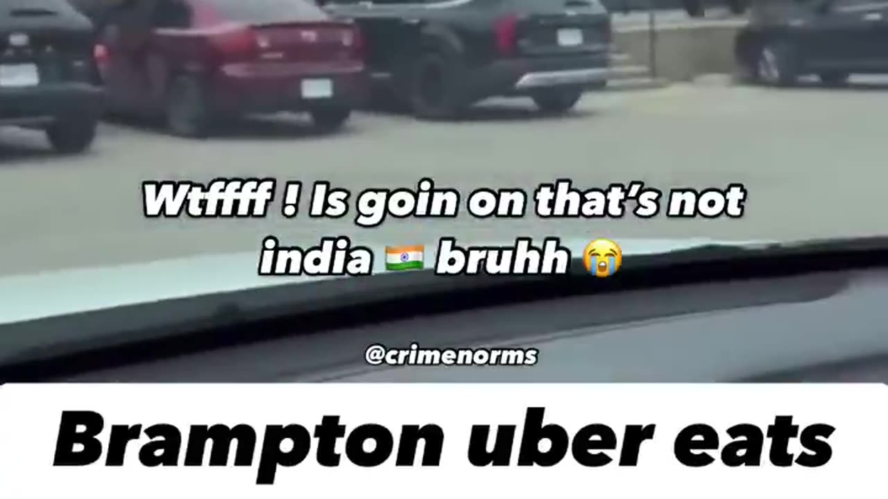 Indian Invader parks in the middle of Brampton parking lot.