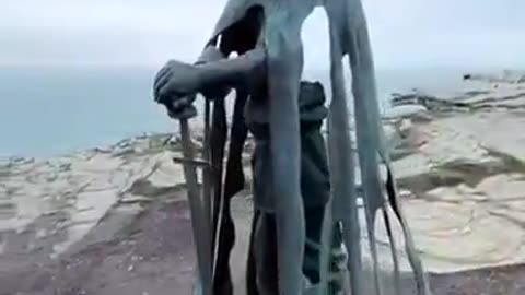 Gallos-A bronze sculpture located at Tintagel Castle North Cornwall