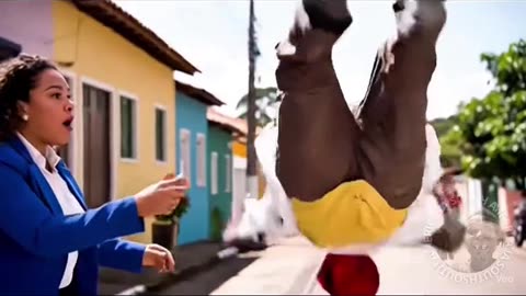 velho pulando mortal pra tras