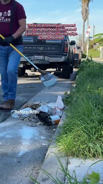challenge every neighborhood in L.A. to clean their sidewalk this week. No excuses.
