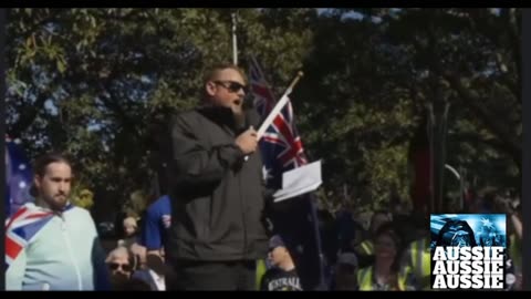 Scott Gould of NSW White Australia delivering a speech at the Sydney March for Australia