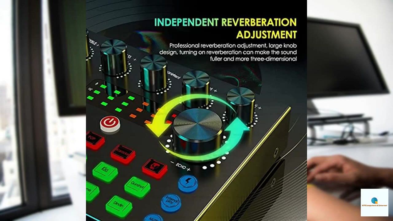 Pasuihcay V8S Live External Sound Card Voice Changer Sound Card with Multiple Sound Effect