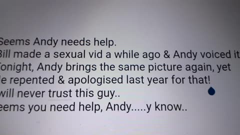 Seems Andy Needs Help! I Can never trust the guy..