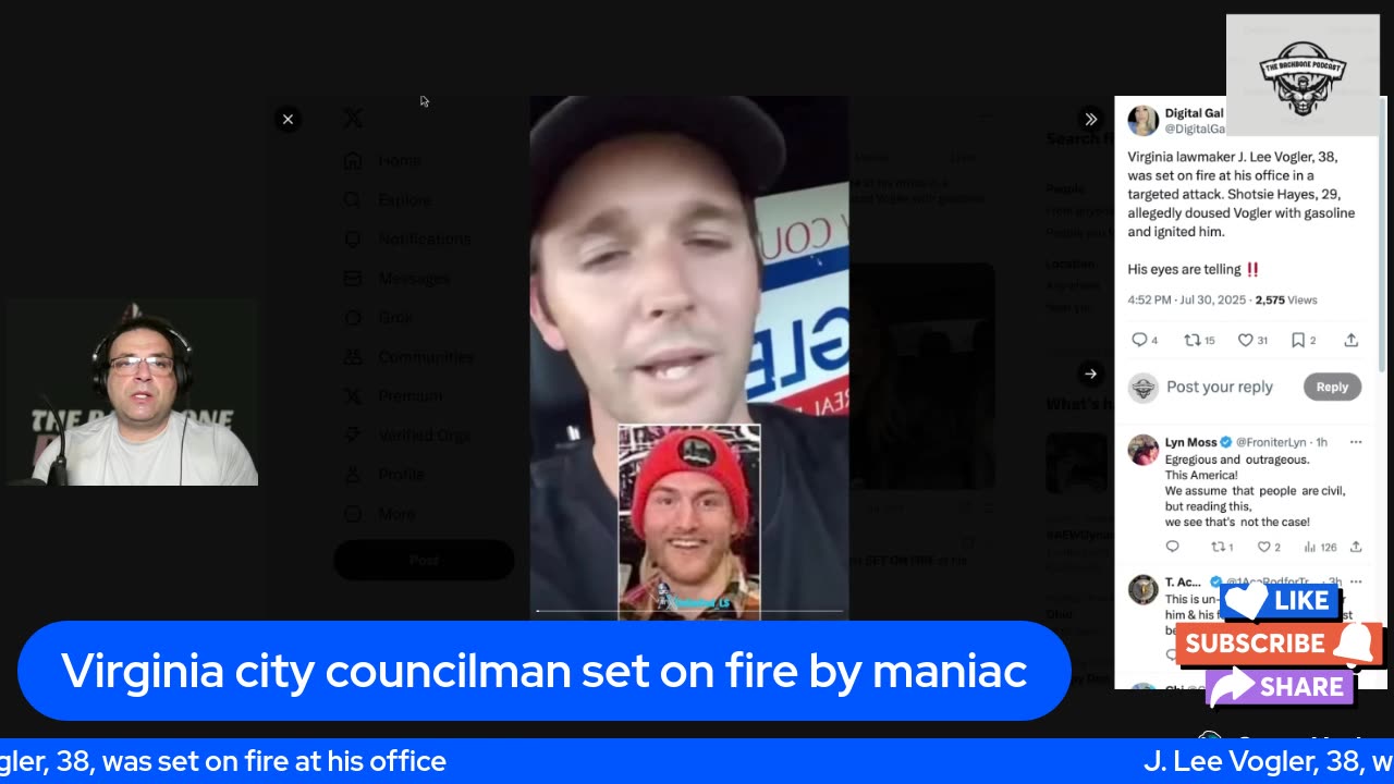 A city councilman in Virginia was savagely set on fire by a lunatic